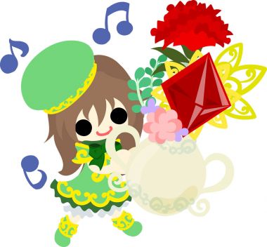 Sevimli bir kız ve karanfil