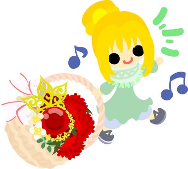 Sevimli bir kız ve karanfil