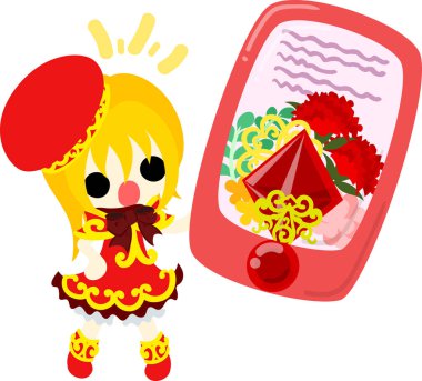 Sevimli bir kız ve karanfil