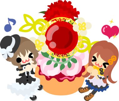 Sevimli bir kız ve karanfil