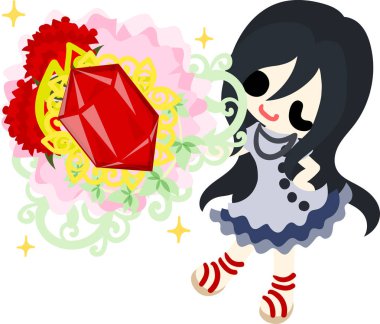 Sevimli bir kız ve karanfil