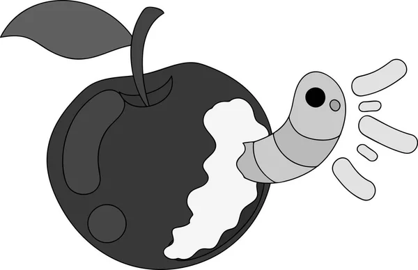 La linda ilustración de una manzana — Vector de stock