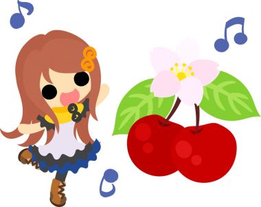 Şirin illüstrasyon kiraz tatlılar