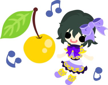 Şirin illüstrasyon kiraz tatlılar