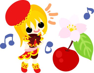 Şirin illüstrasyon kiraz tatlılar