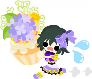 Sevimli bir kız ve ortanca