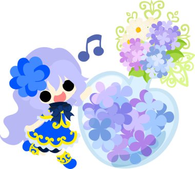 Sevimli bir kız ve ortanca