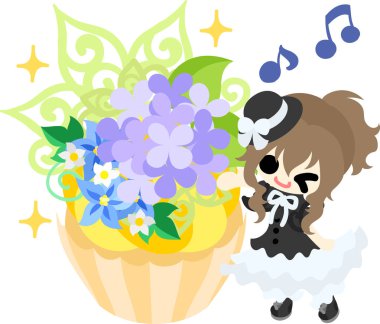 Sevimli bir kız ve ortanca