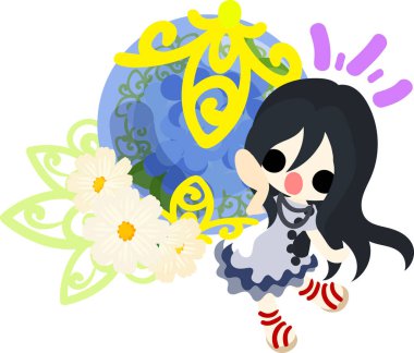 Sevimli bir kız ve ortanca