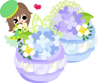 Sevimli bir kız ve ortanca