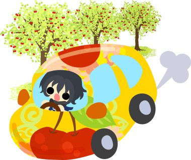 Şirin illüstrasyon kiraz nesneleri