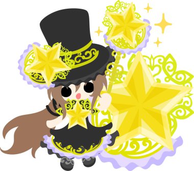 Yıldız nesneleri şirin illüstrasyon