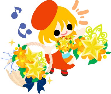 Yıldız nesneleri şirin illüstrasyon