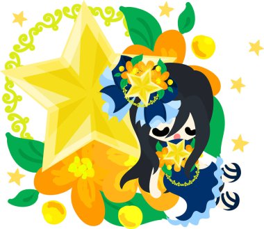 Yıldız nesneleri şirin illüstrasyon