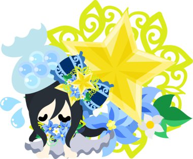 Yıldız nesneleri şirin illüstrasyon