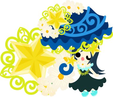 Yıldız nesneleri şirin illüstrasyon