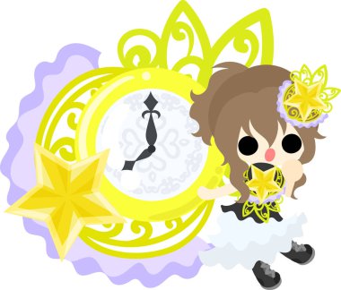 Yıldız nesneleri şirin illüstrasyon