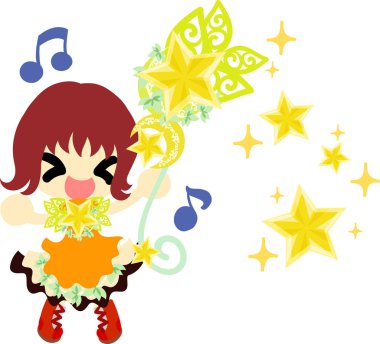 Yıldız nesneleri şirin illüstrasyon