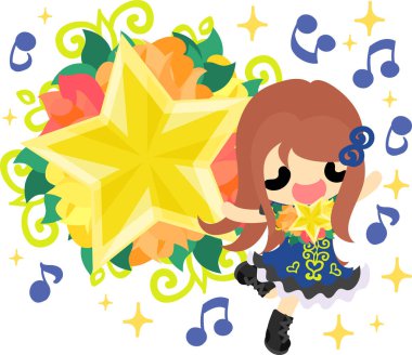 Yıldız nesneleri şirin illüstrasyon