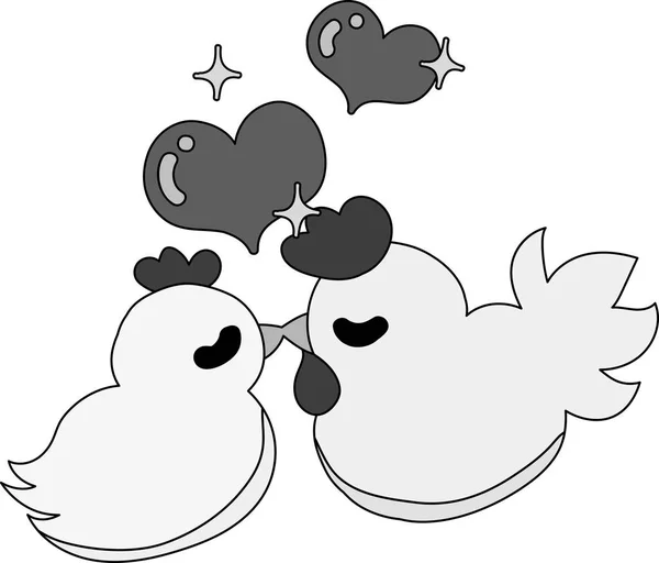 可爱的家禽和小鸡 — 图库矢量图片