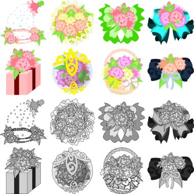 Çiçek nesnelerin simgeleri