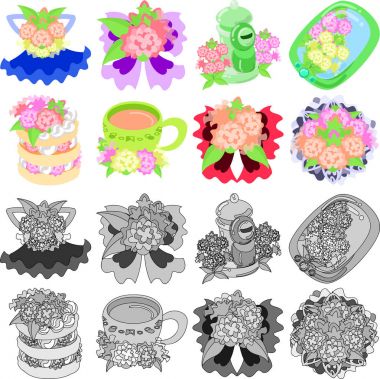 Çiçek nesnelerin simgeleri