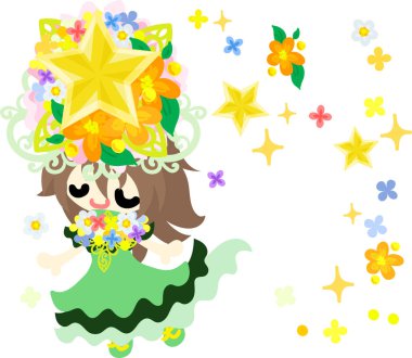 Yıldız nesneleri şirin illüstrasyon