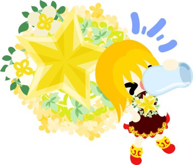 Yıldız nesneleri şirin illüstrasyon