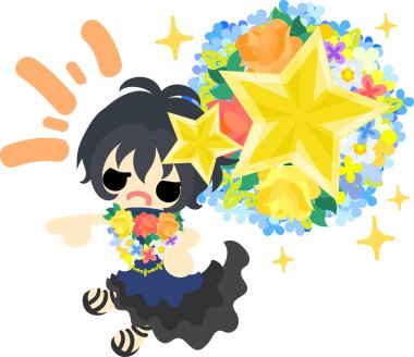 Yıldız nesneleri şirin illüstrasyon