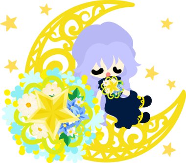 Yıldız nesneleri şirin illüstrasyon