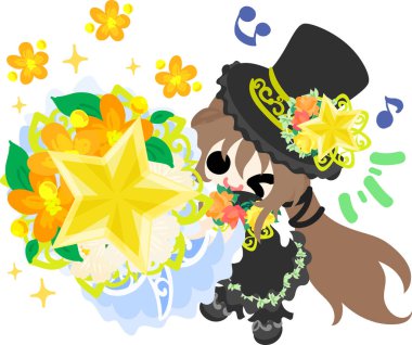 Yıldız nesneleri şirin illüstrasyon