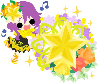 Yıldız nesneleri şirin illüstrasyon