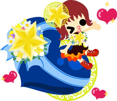 Yıldız nesneleri şirin illüstrasyon