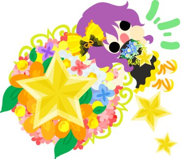 Yıldız nesneleri şirin illüstrasyon