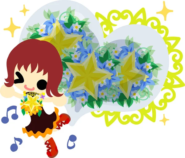 Yıldız nesneleri şirin illüstrasyon