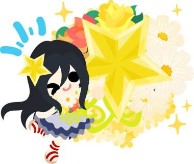 Yıldız nesneleri şirin illüstrasyon