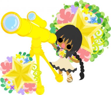 Yıldız nesneleri şirin illüstrasyon