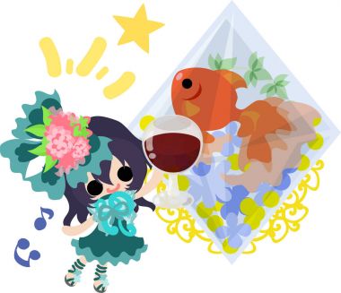 Kızlar ve goldfish yuvarlak kase