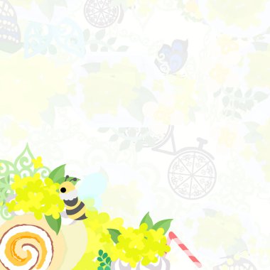 Sarı çiçek nesneleri çerçeve