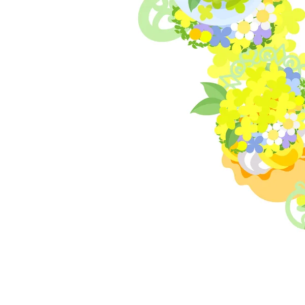 黄色の花のオブジェクト フレーム — ストックベクタ