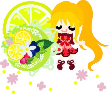 Limon ve kızlar çizimi