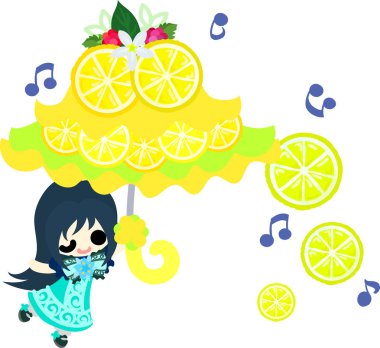 Limon ve kızlar çizimi