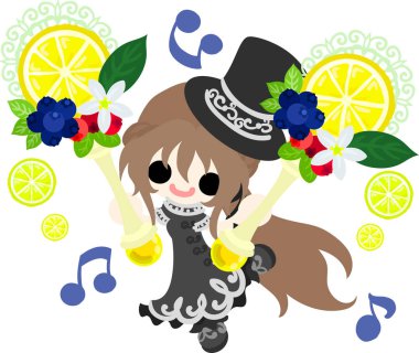 Limon ve kızlar çizimi