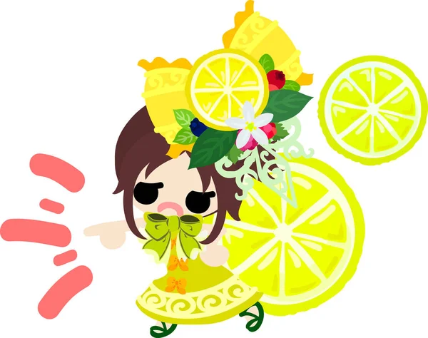 Limon ve kızlar çizimi