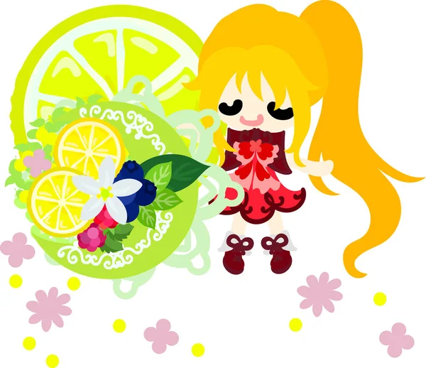 Limon ve kızlar çizimi