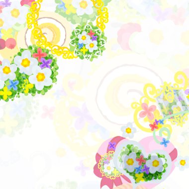 Çiçek nesneleri çerçeve