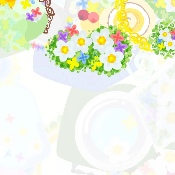 The frame of flower objects — Stock Vector