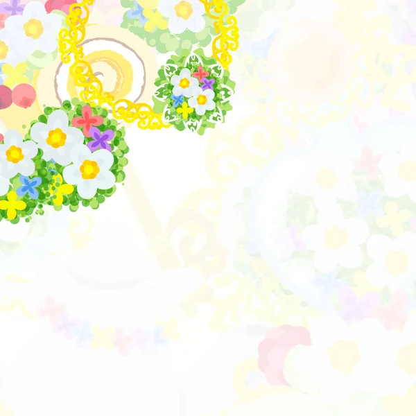 Le cadre des objets floraux — Image vectorielle
