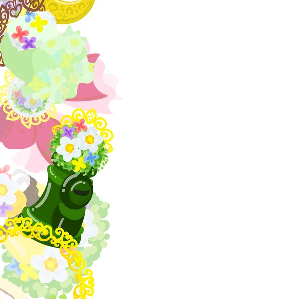 花のオブジェクト フレーム — ストックベクタ