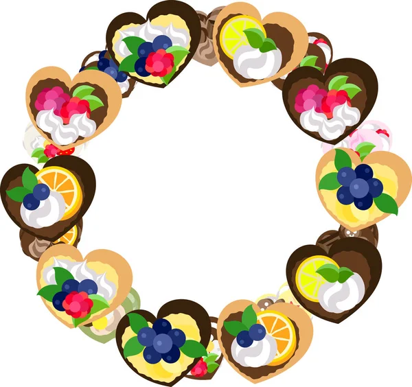 The wreath of heart sweets